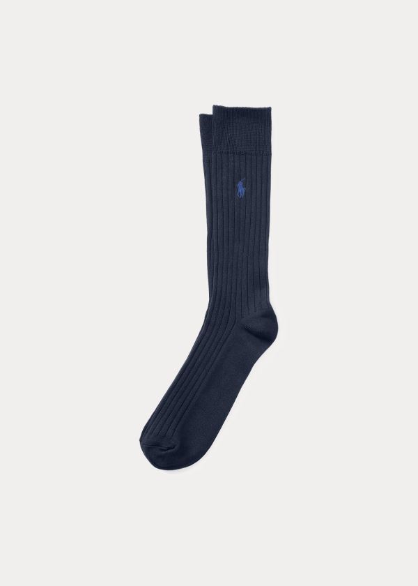 Men's Polo Ralph Lauren Egyptian Cotton Ribbed Socks | 541692MTX